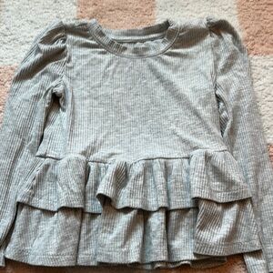 Gray Tiered Peplum Top